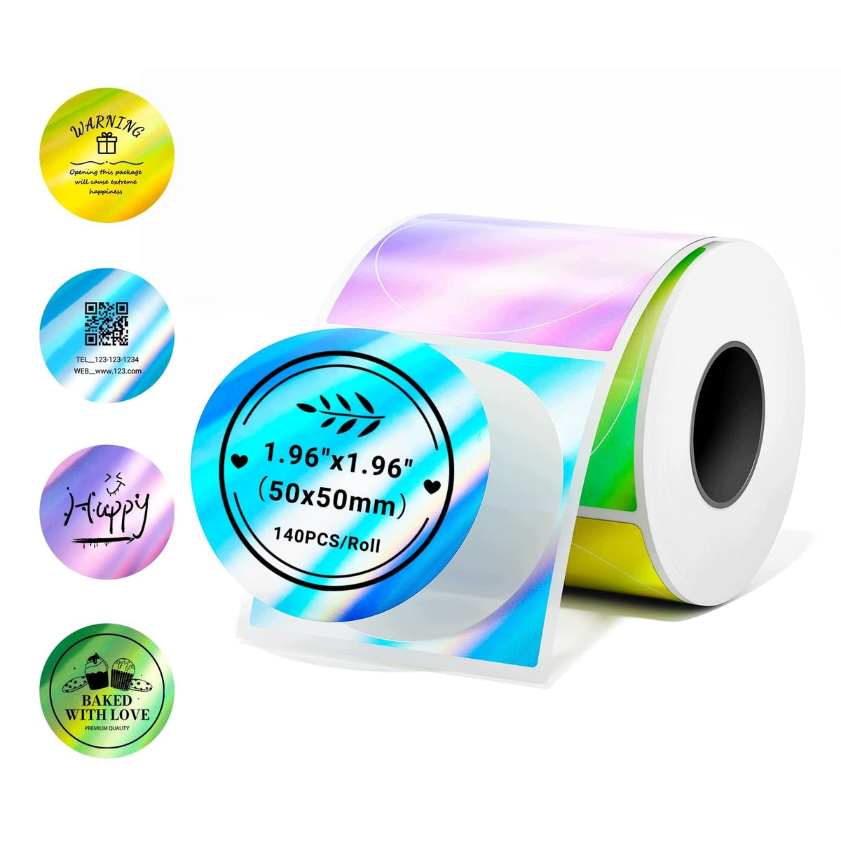 5CM ROUND THERMAL LABELS HOLOGRAPHIC THERMAL STICKERS FOR