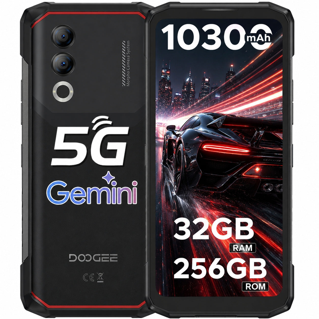 5G Armored Smartphone DOOGEE Blade20Turbo 32/256GB 10300mAh NFC 33W Android