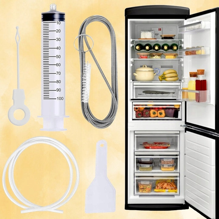 5IN1 DRAIN REFRIGERATOR CLEANING KIT UNIVERSAL LARGE SYRINGE HOSE Brand Pixel