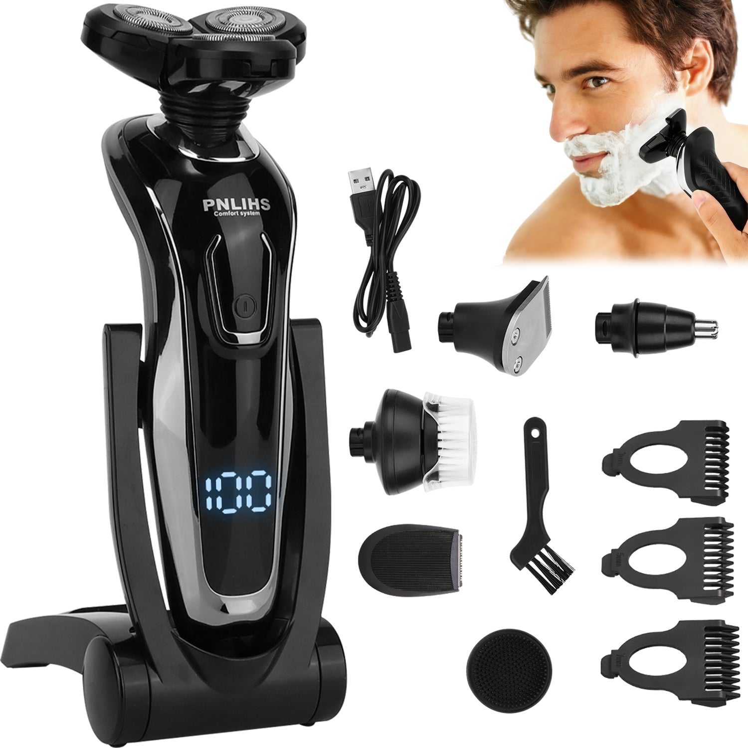 5IN1 MEN'S ELECTRIC BEARD HAIR SHAVER TRIMMER
