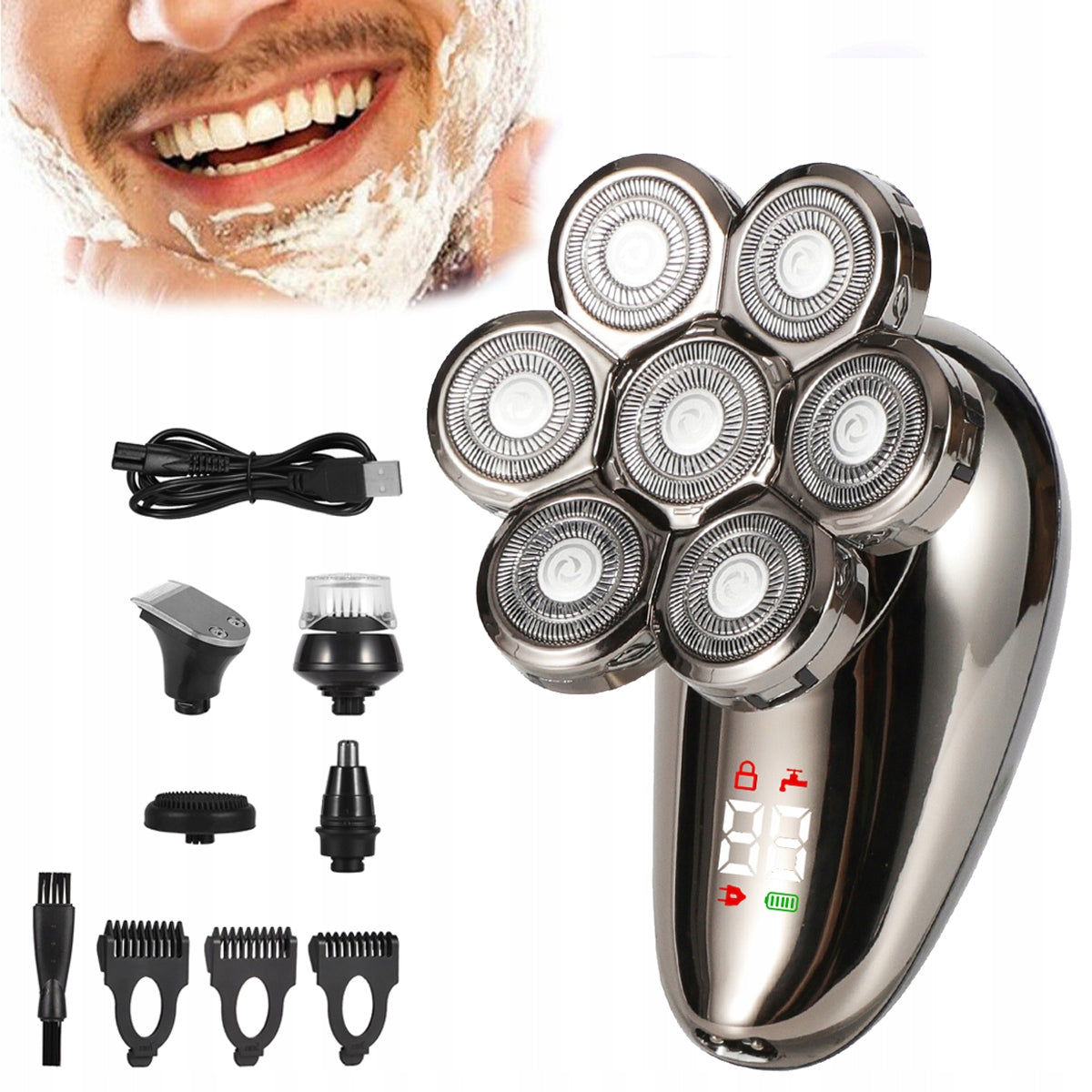 5IN1 WIRELESS MEN'S FACIAL SHAVING SHAVER