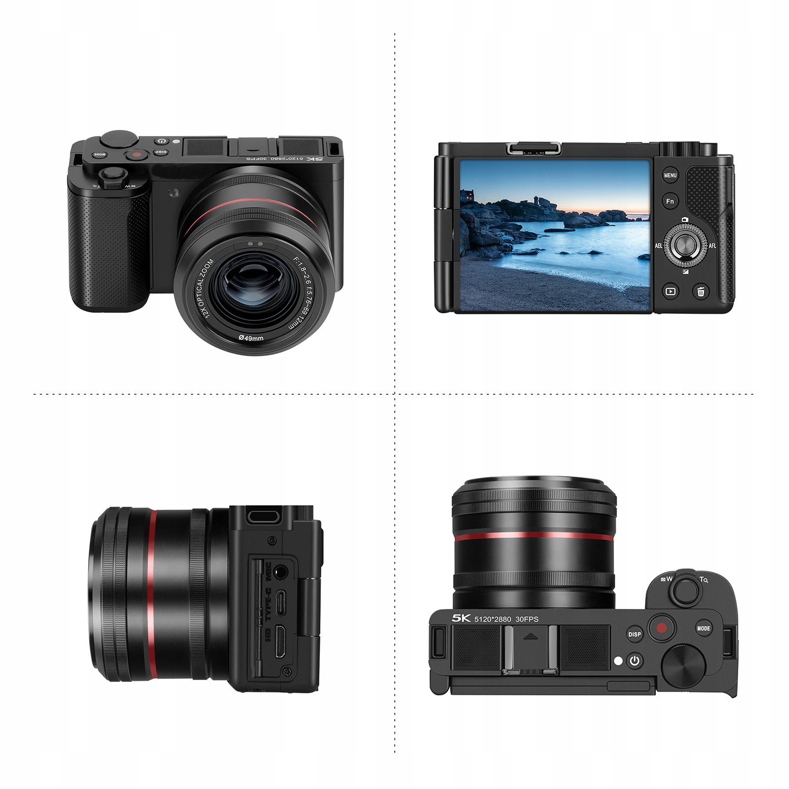 5K 64MP WiFi Digital Camera Digital Video Camera 3,2 inch O7 Brand no brand