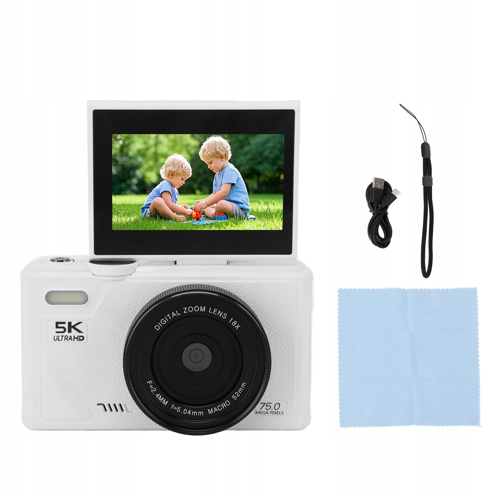 5K 75MP HD Digital Camera 18x Digital Zoom Focus Retro A1