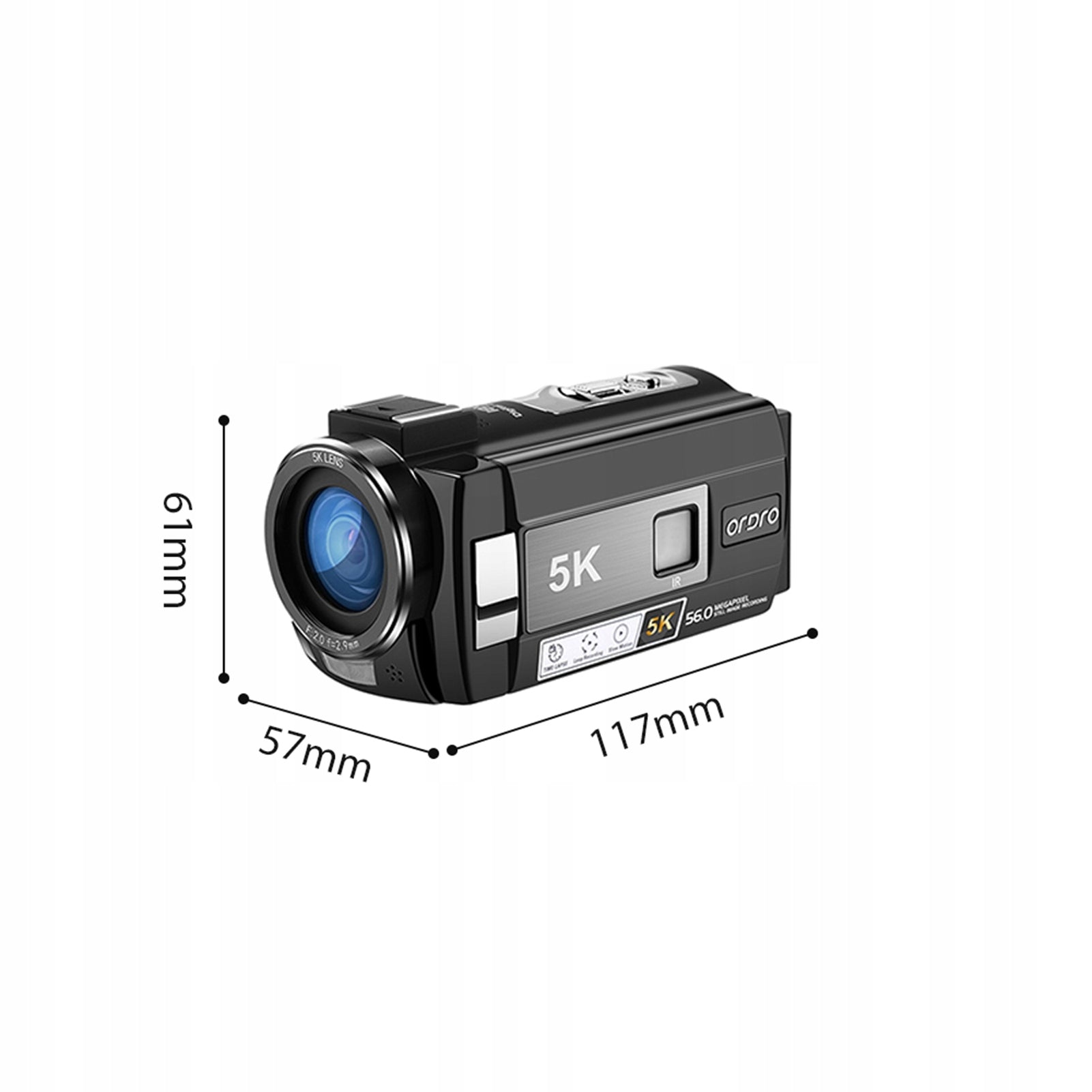 5K Digital Video Camera 56MP 3.0in IPS Screen 18x Digital Zoom X0 Batteries included no