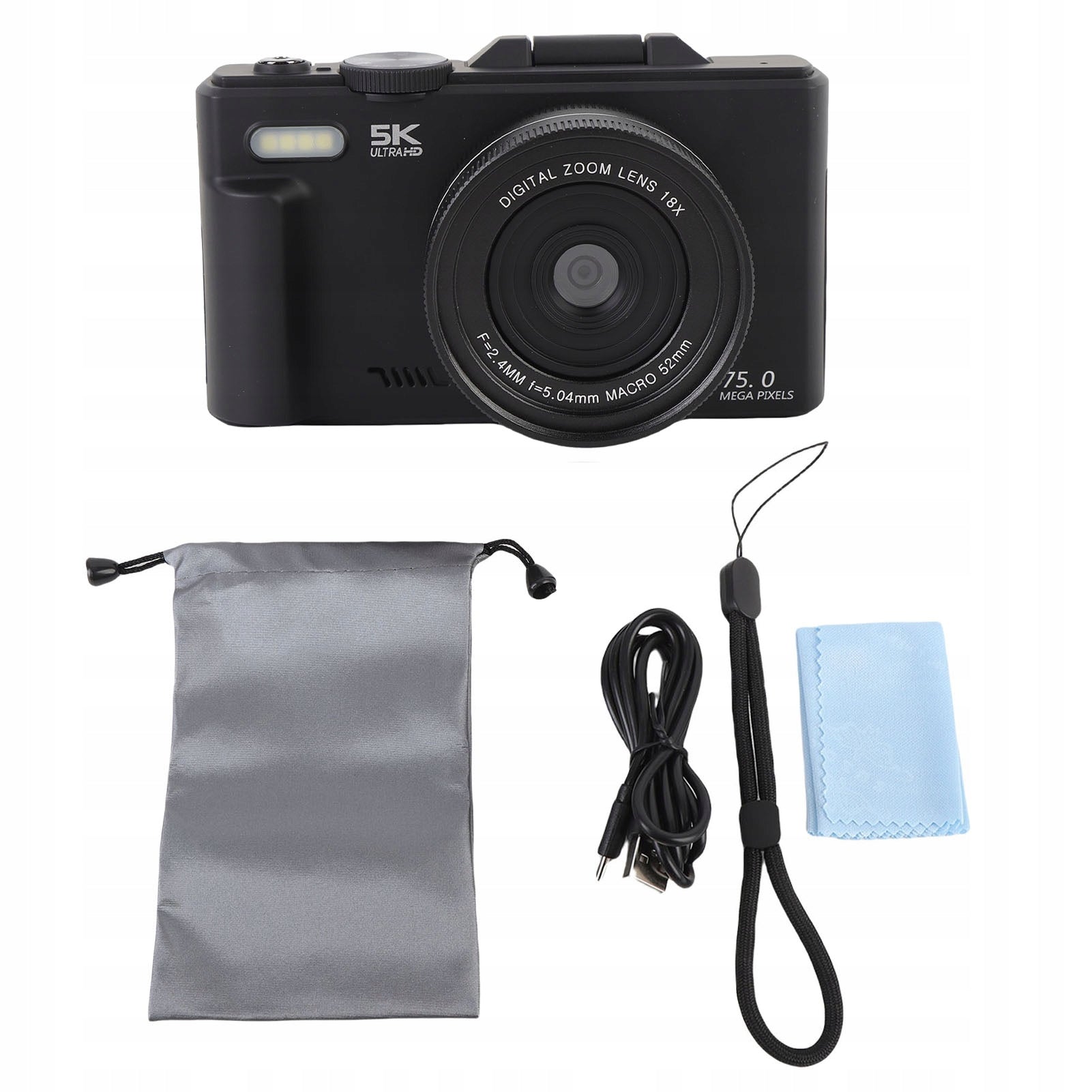 5K HD 75MP UHD 18XAF Autofocus Digital Camera 3 Inch WiFi Screen with D6 Brand no brand
