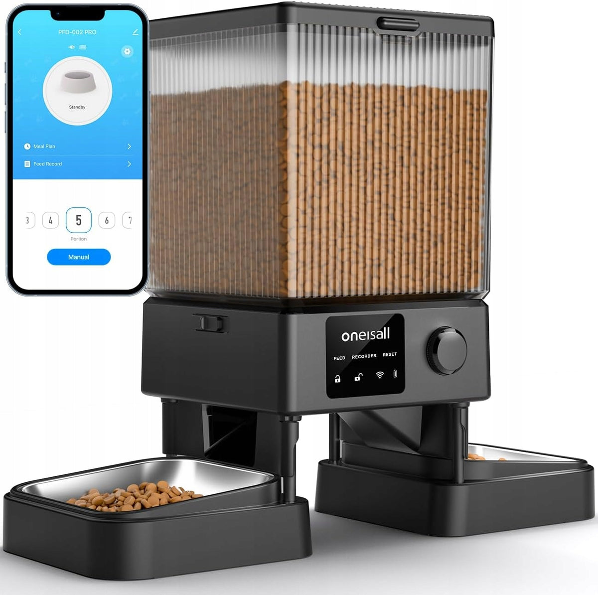 5L WIFI AUTOMATIC FEEDER FOR 2 CATS WITH APPLICATION