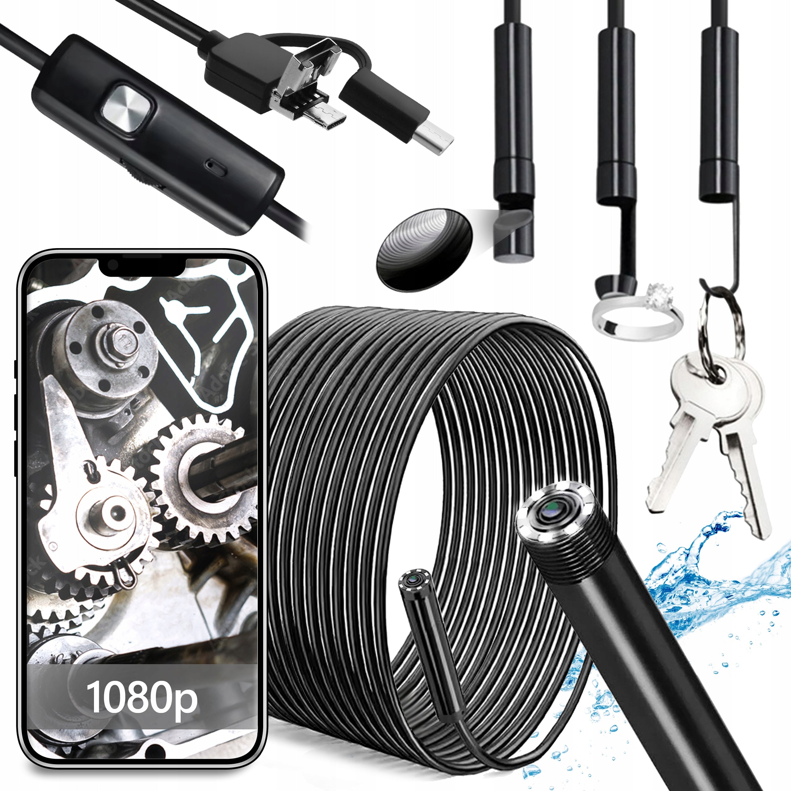 5M 3in1 Inspection Endoscope Camera for PC Android Phone Full HD