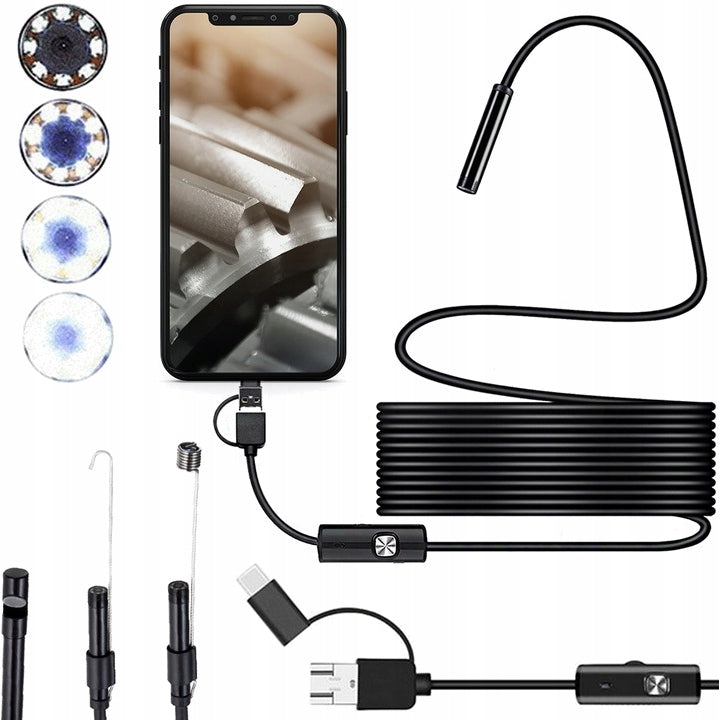 5M LED USB-C 3IN1 ENDOSCOPE INSPECTION CAMERA FOR ANDROID PHONE PC HD IP67 Manufacturer code RB-1140