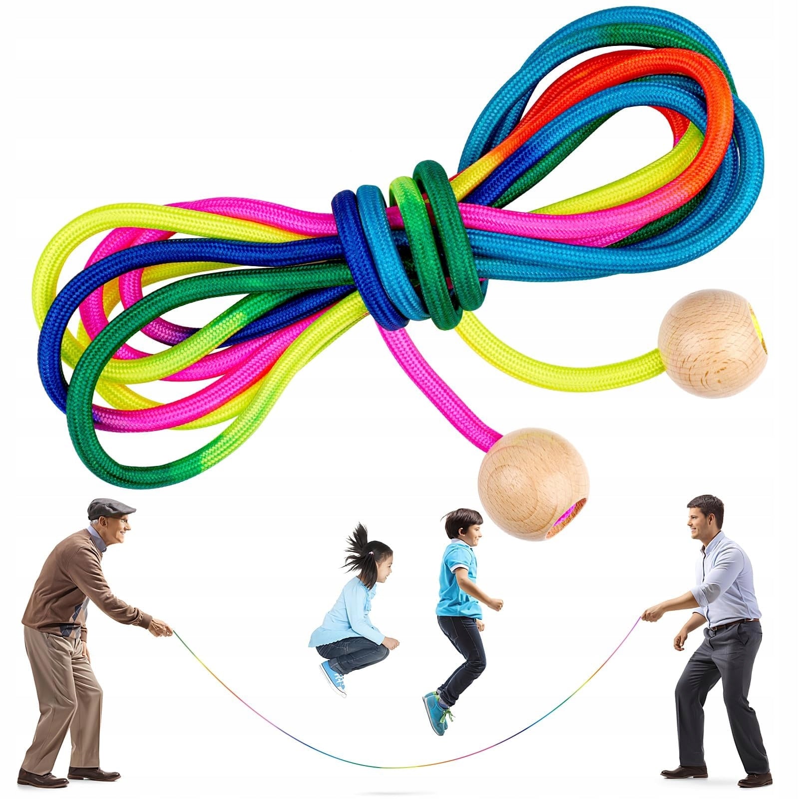 5M TRAINING JUMP ROPE FOR MANY PEOPLE COLORFUL Packaging status original