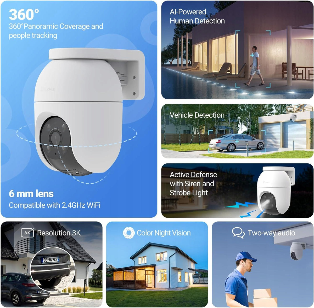 5MP WIFI OUTDOOR CAMERA FOR HOME SURVEILLANCE AUTO-TRACKING NIGHT VISION 3K Manufacturer code VC8PKXO-RJTYW1V