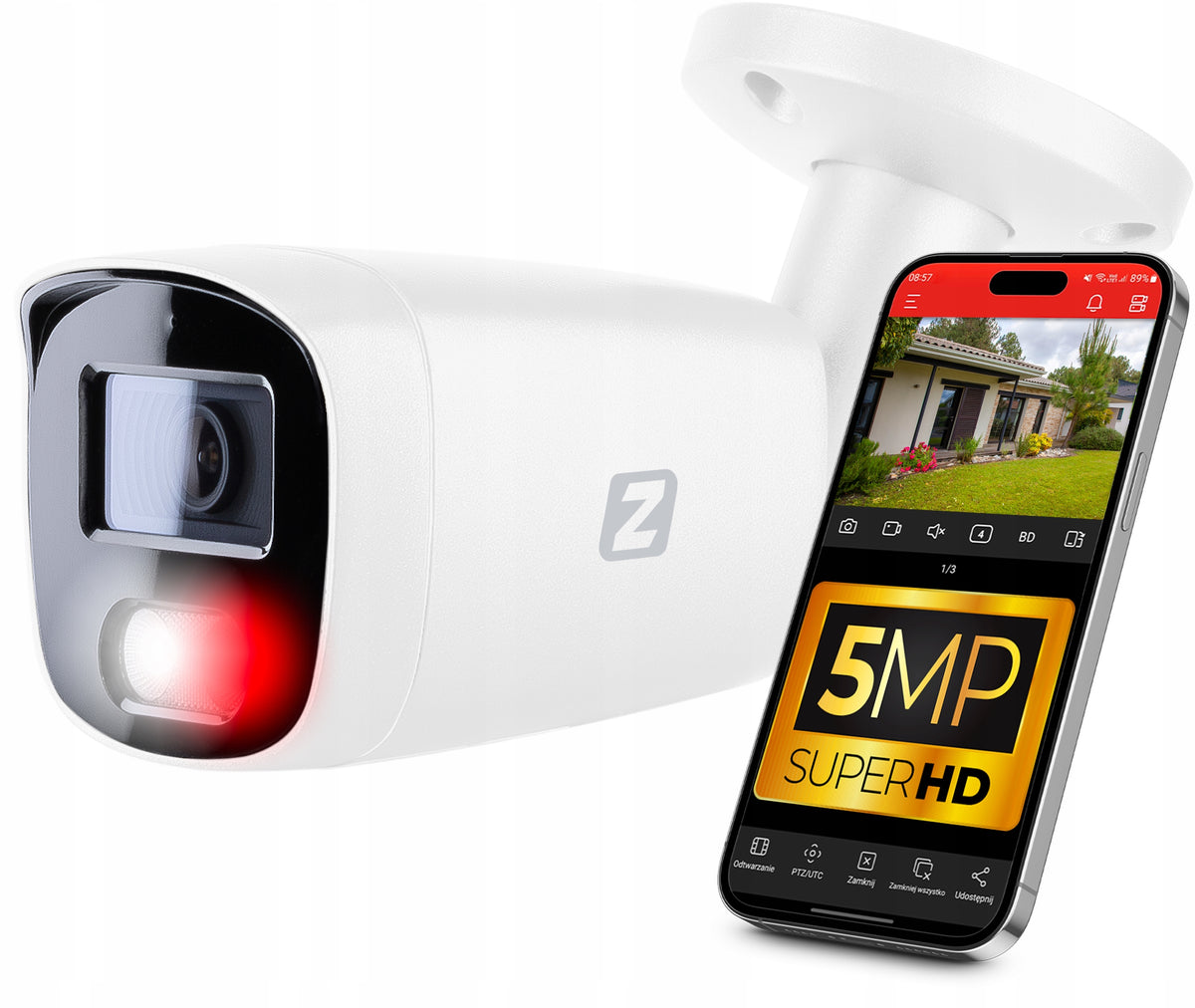 5MPx B5 Outdoor PoE IP Camera | Dual Light | Audio | IP67 | Metal