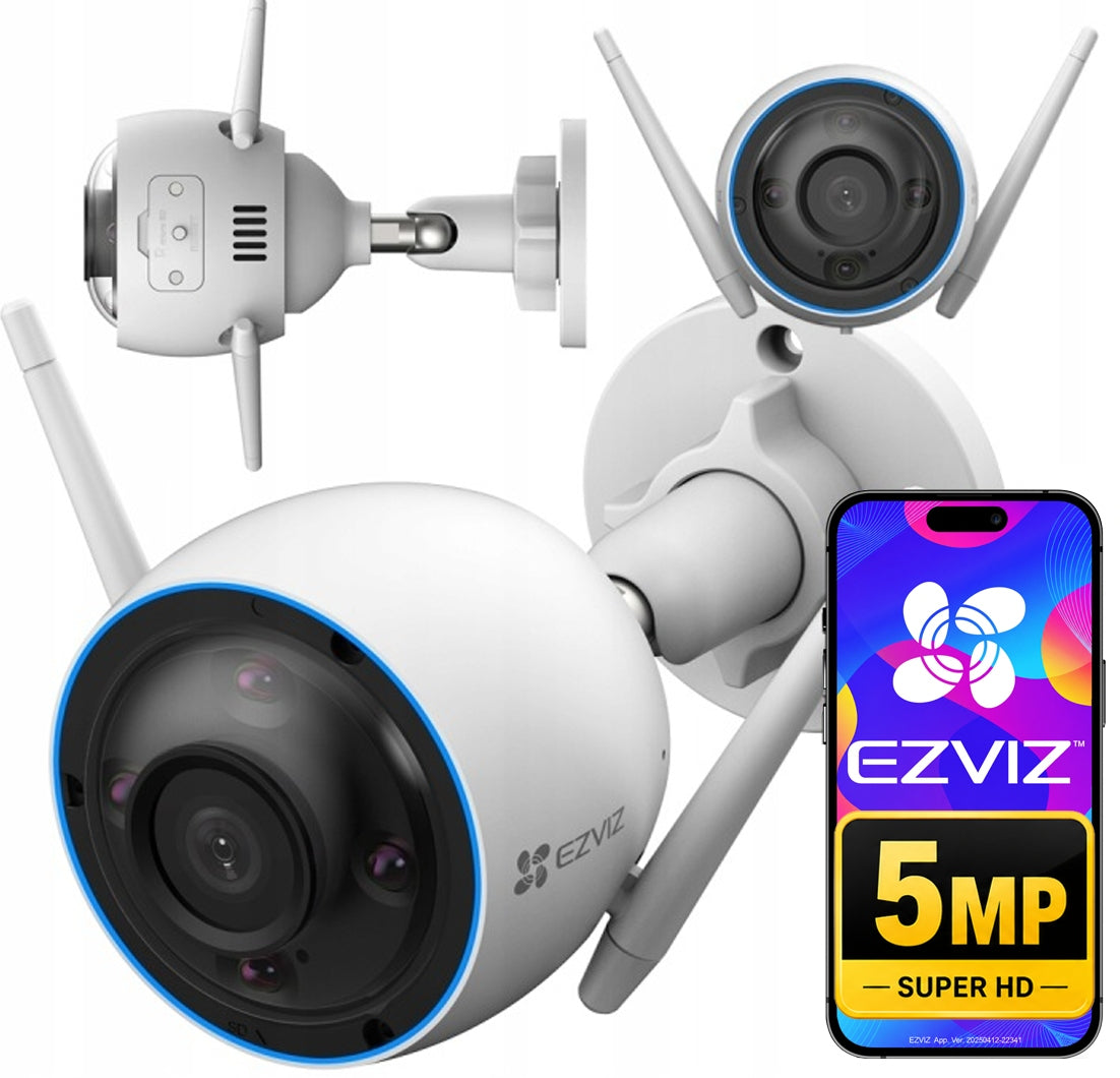 5MPx Outdoor WiFi Camera with AI Analytics EZVIZ H3 3K 24/7 Color