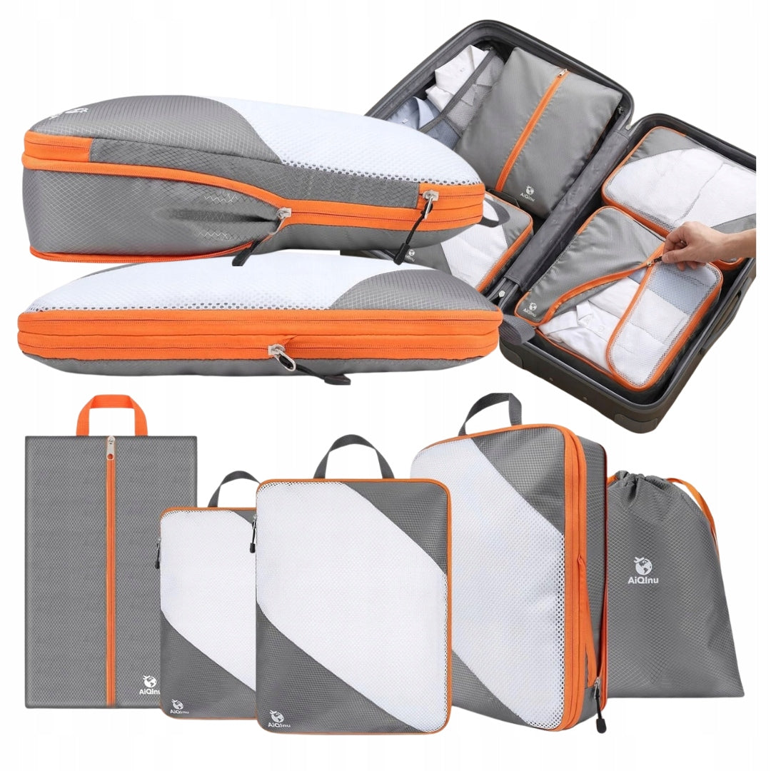 5PCS COMPRESSION ORGANIZERS FOR SUITCASE TRAVEL CUBES FOR PACKING BAGS