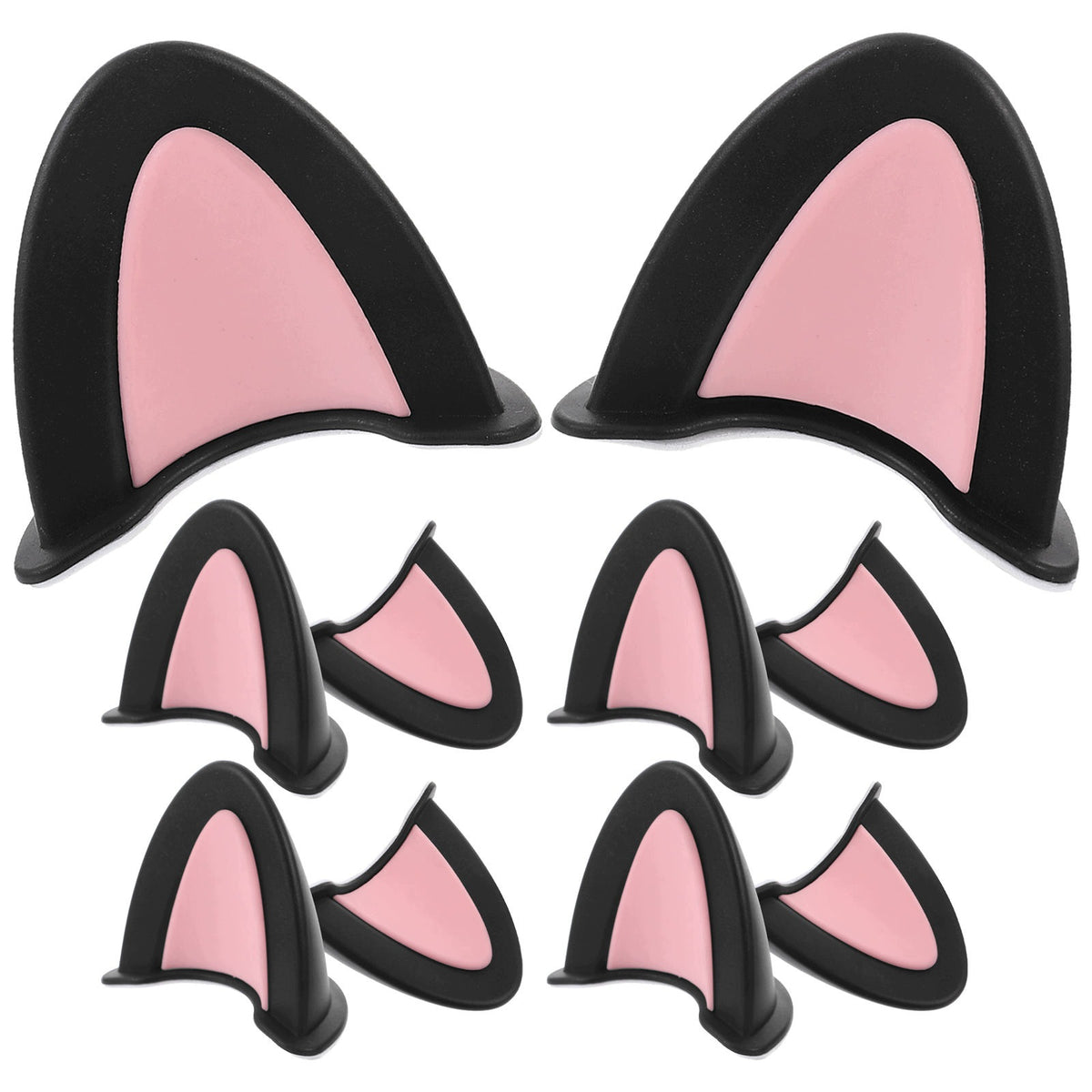 5Pairs Cute Motorcycle Helmet Decorations with Self-Adhesive Cat Ears