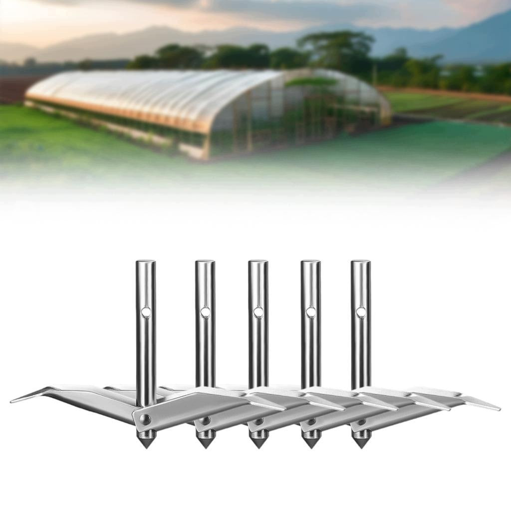 5Pcs Ground Anchors Sturdy Grape Trellis Fixers for Tree Small Silver