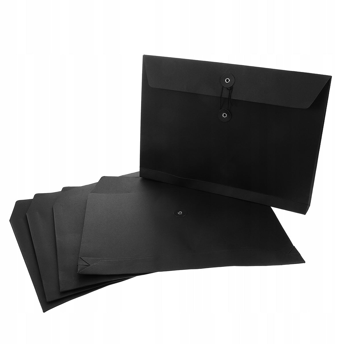 5Pcs Office Kraft Paper Envelopes Durable Black File Organizer Set Format 430 x 600 mm