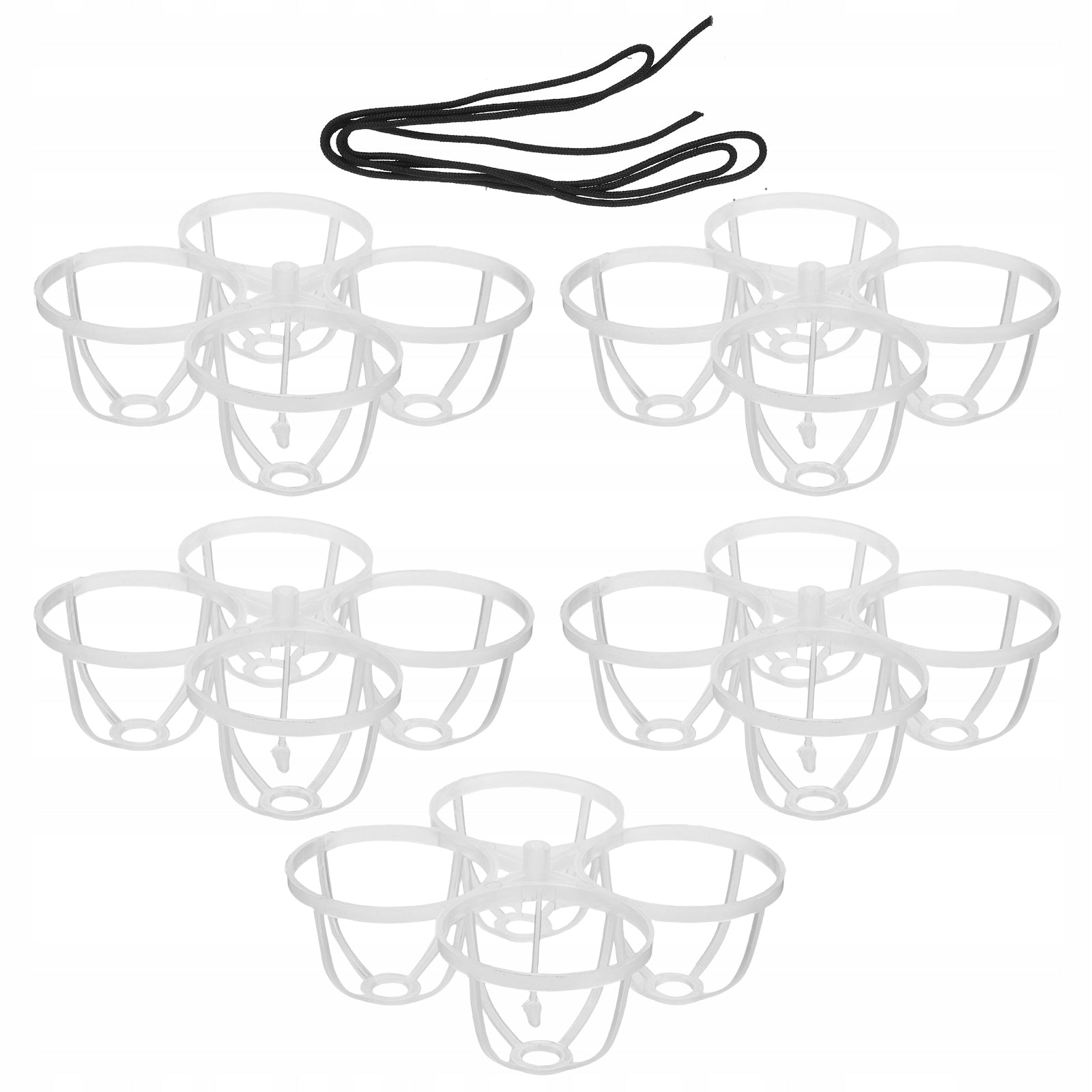 5Pcs Transparent Plastic Hanging Persimmon Dryer Rack Wall-Mounted Unfolded width 14.5 cm