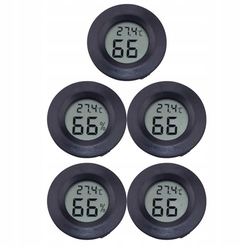 5SZT KOMPAKTOWY CZARNY TERMOMETR I WILGOTNOŚCIOMIERZ DLA GADÓW Brand no brand