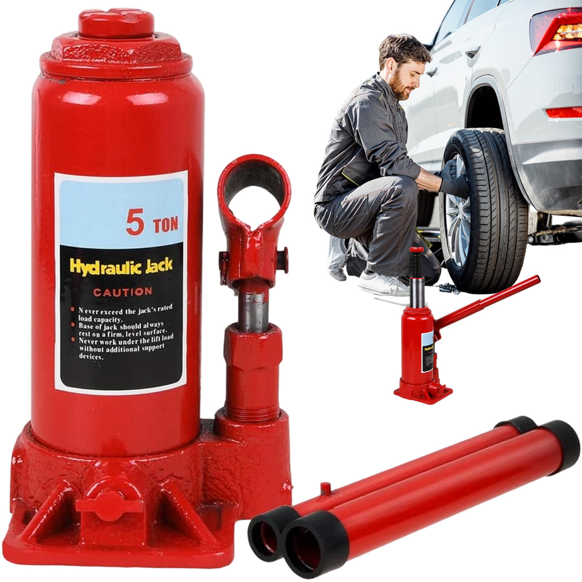 5T 5000KG 180-350MM HYDRAULIC BOTTLE BOLLARD CAR LIFT
