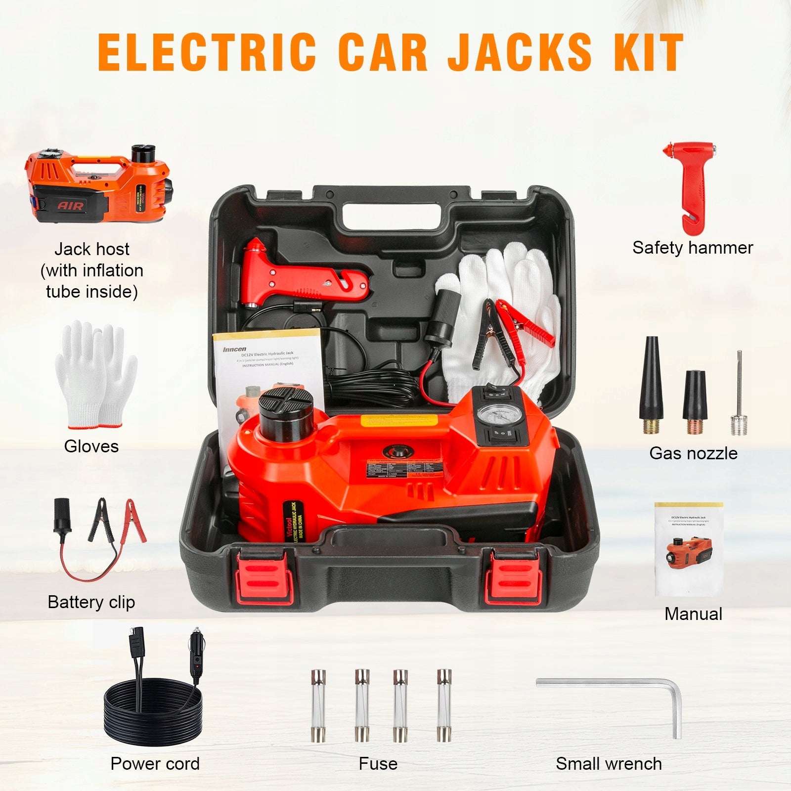 5T Electric Hydraulic Car Jacks Kit 12V Load Tyre Change Tool Auto Lift Manufacturer code Car Jacks
