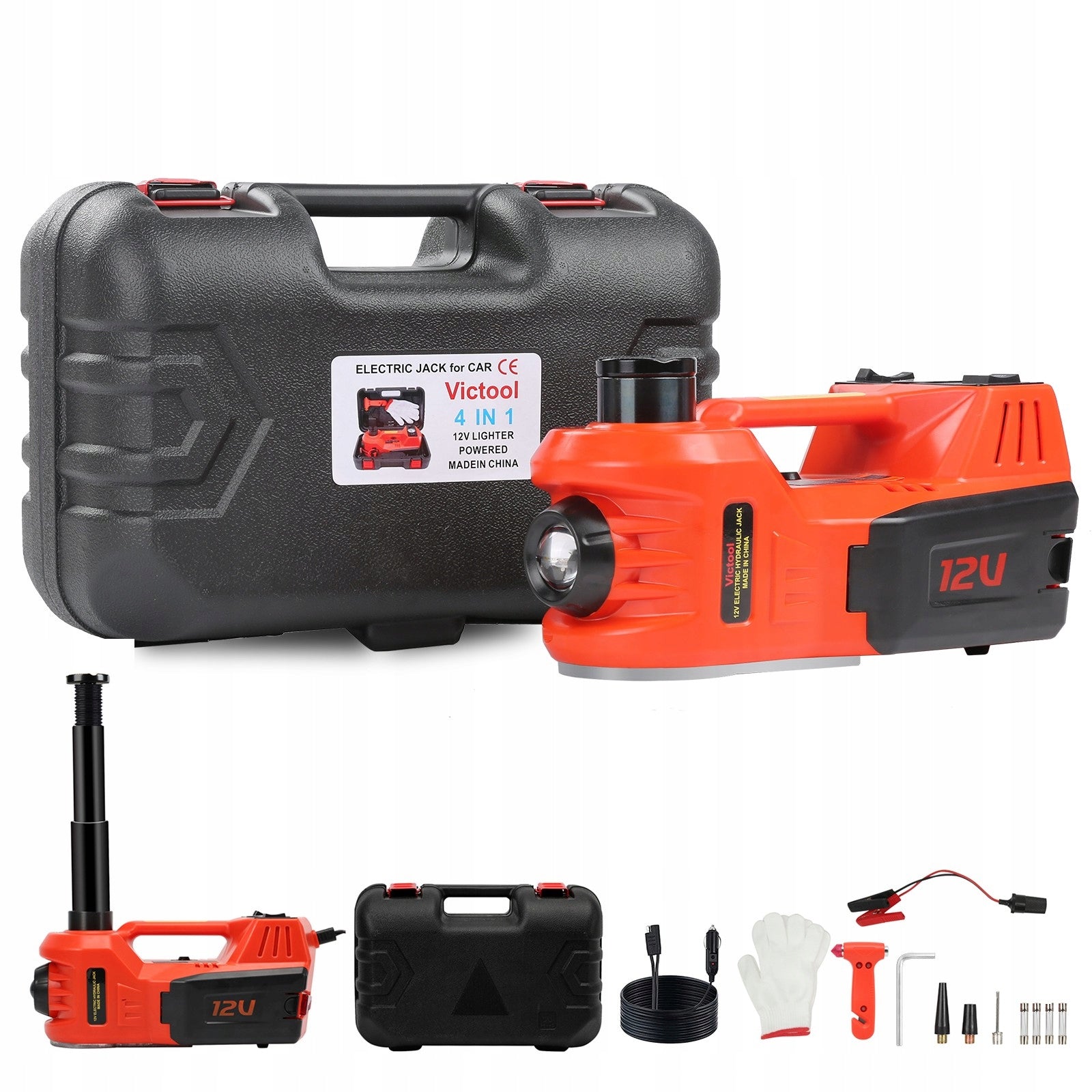 5T Electric Hydraulic Car Jacks Kit 12V Load Tyre Change Tool Auto Lift