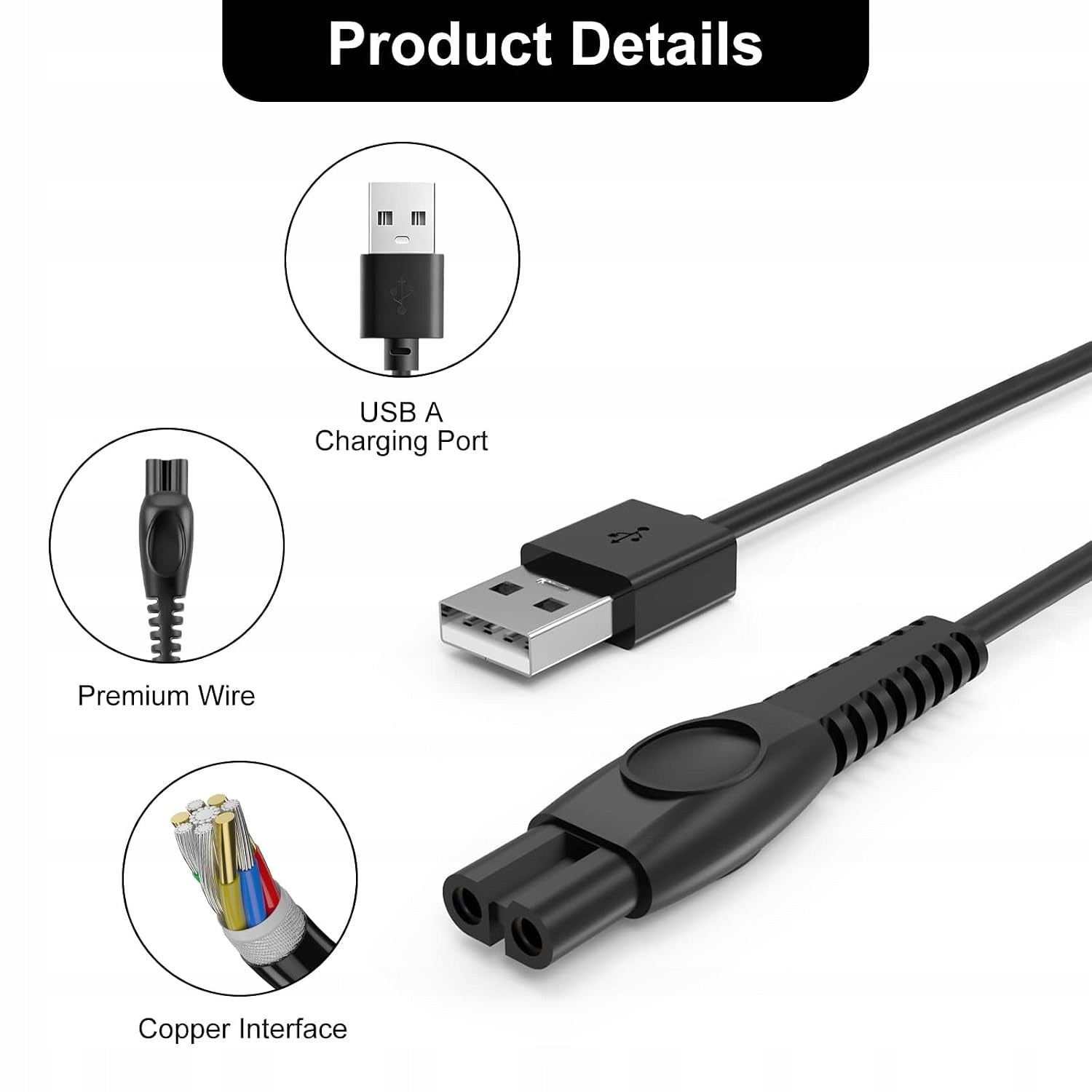 5V MICRO-USB POWER CABLE FOR PHILIPS 1000 3000 5000 SERIES SHAVERS Brand no brand