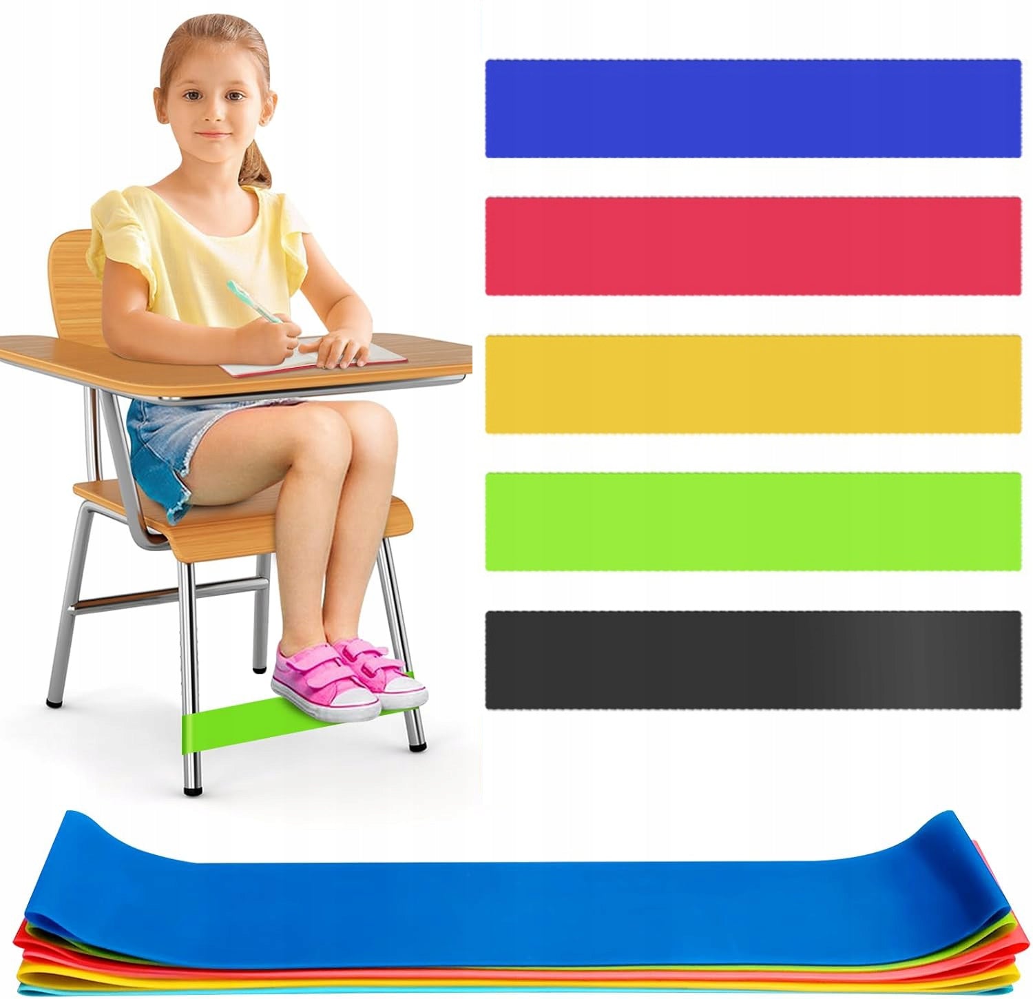 5X CHAIR STRAPS FOR CHILDREN WITH NON-INDULGENT FEET (ADHD AND AUTISM)