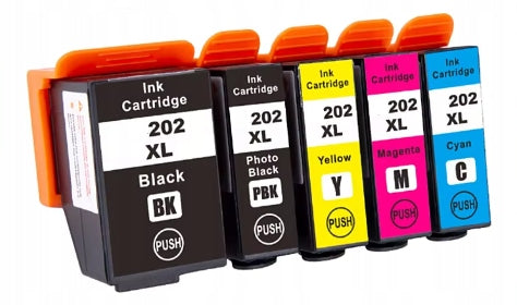 5X INKS REPLACEMENTS 202 XL FOR EPSON COMPATIBLE REPLACEMENT INKS SET