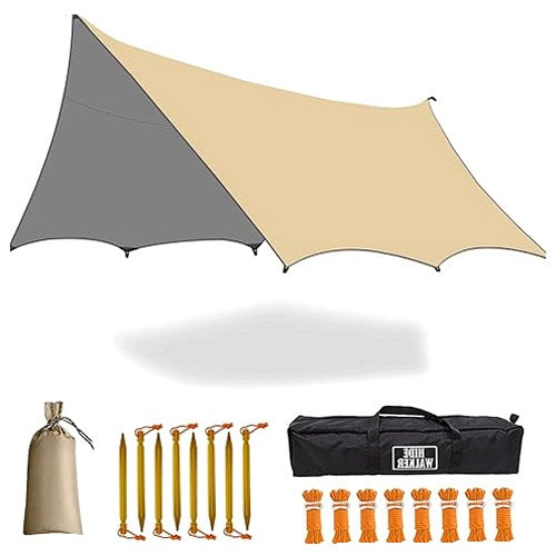 5X5M HEXAGONAL WATERPROOF CAMPING TARP FOR HOME