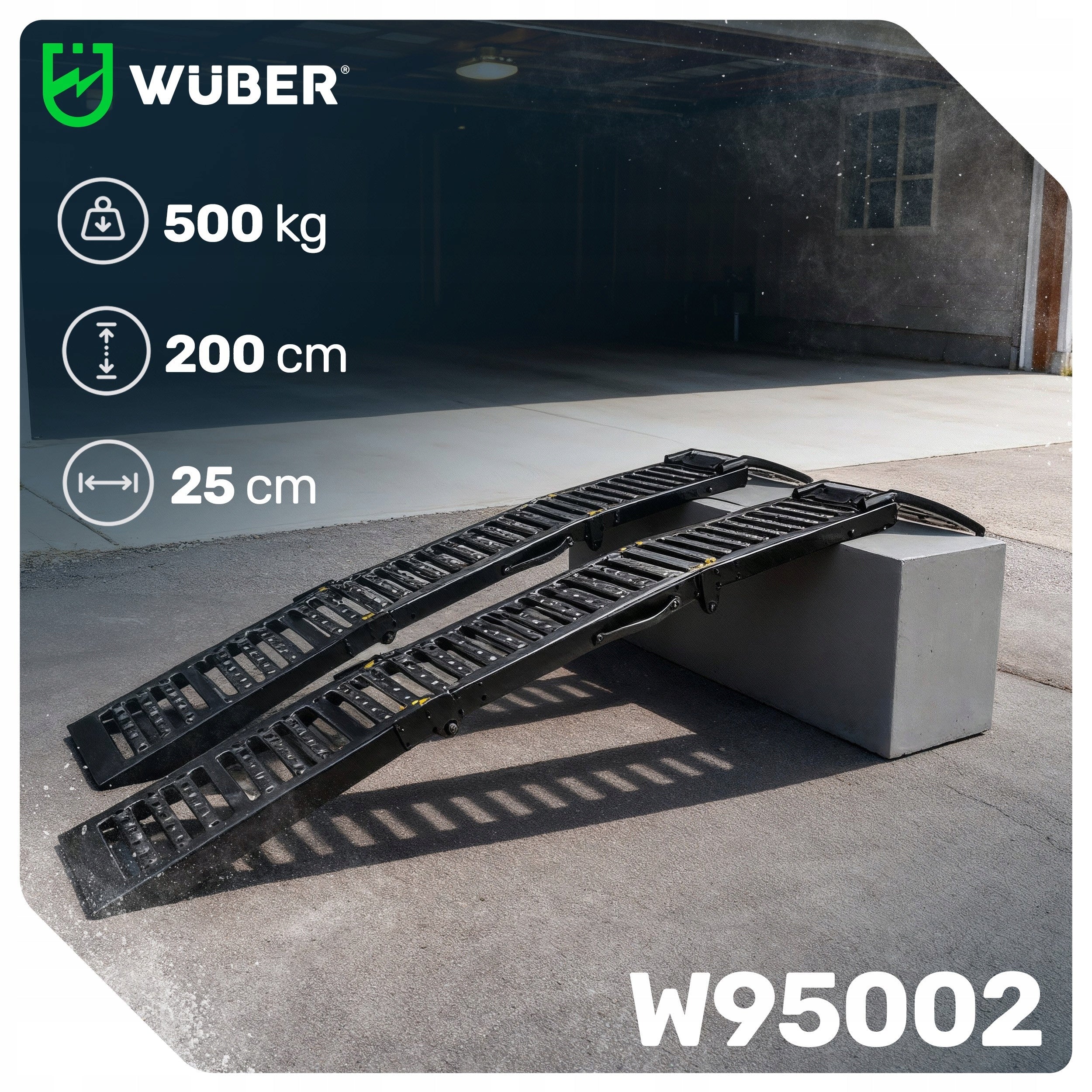 Automobilio rampos WUBER, 2 vnt., 1,6 t, plačios