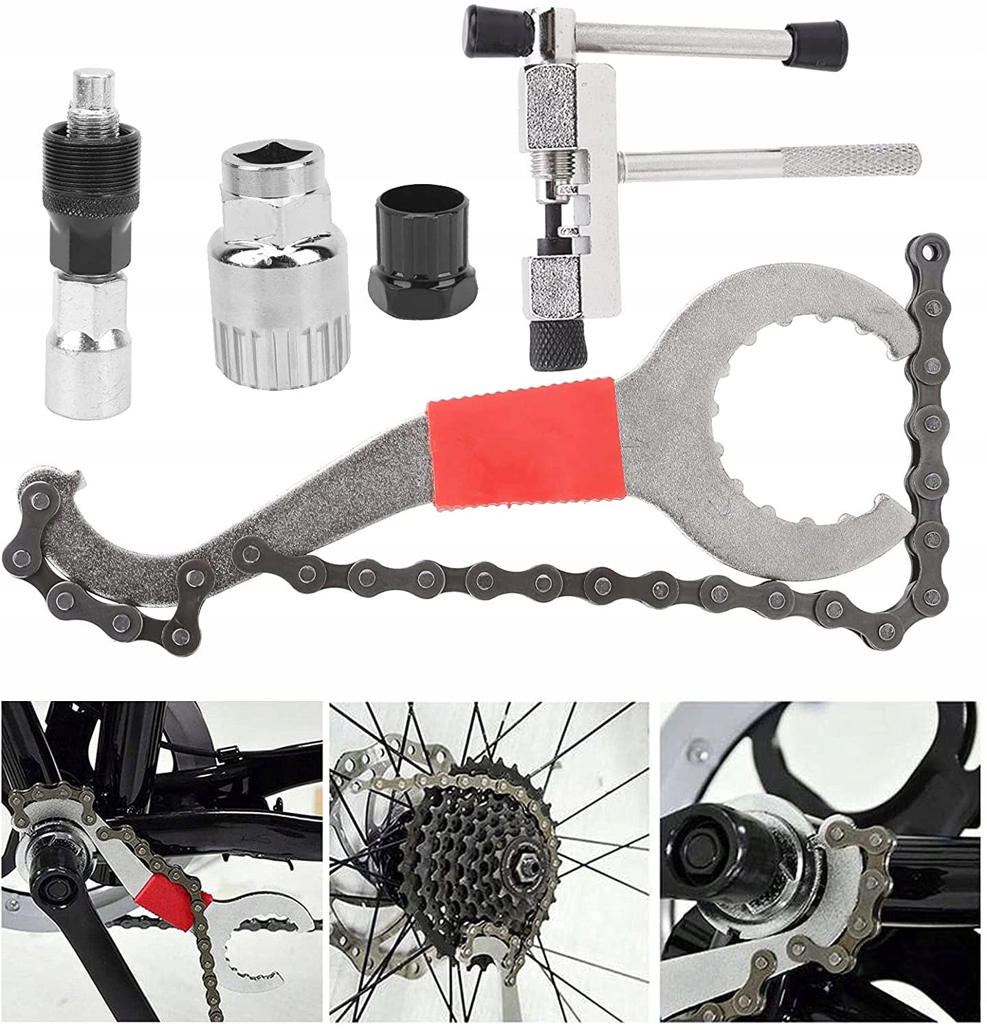 5in1 BICYCLE TOOL SET SUPPORT CRANK CHAIN CASSETTE WRENCH Brand no brand