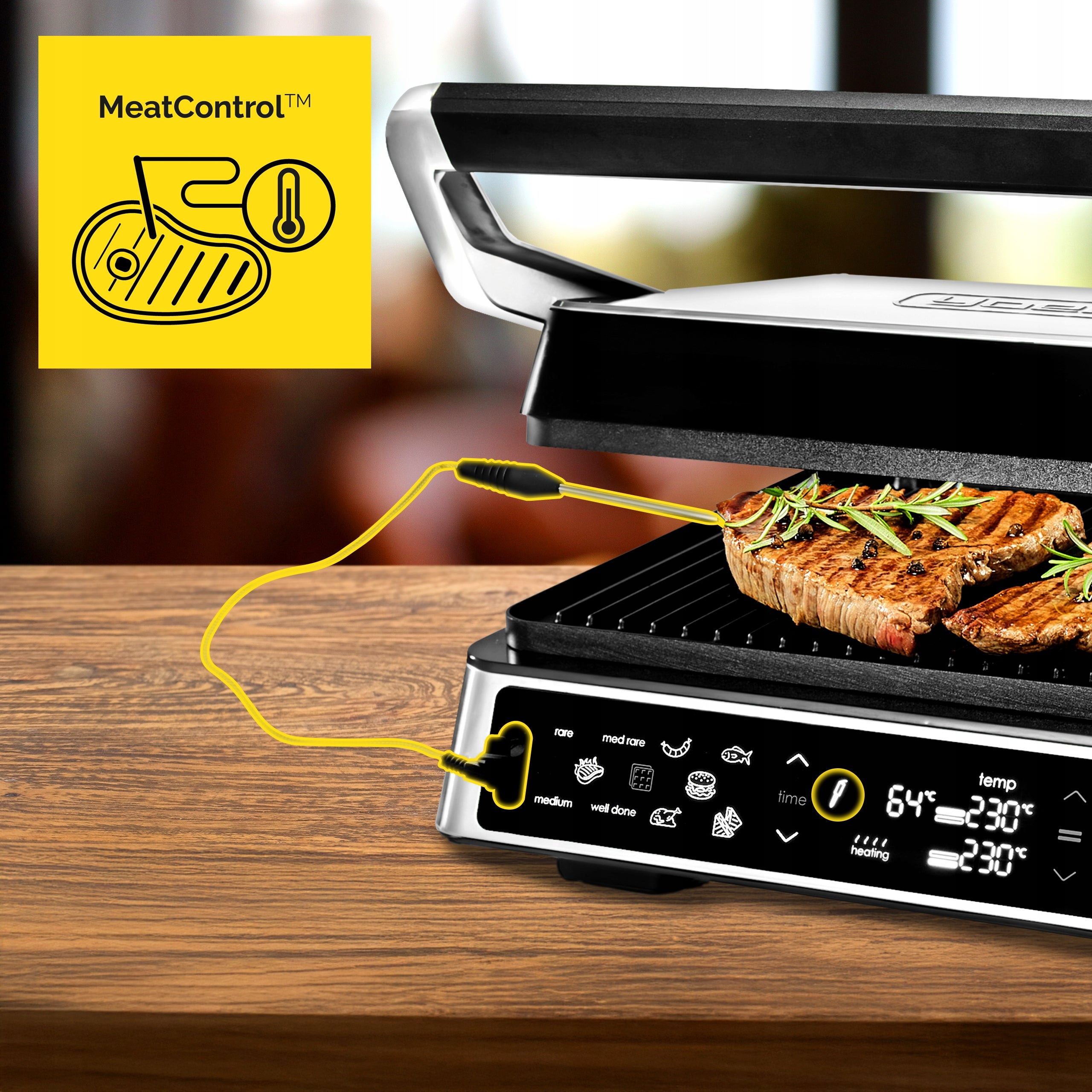 5in1 Electric Contact Grill Yoer 2200W Automatic +THERMOSONDA Manufacturer code EG06BK Pro