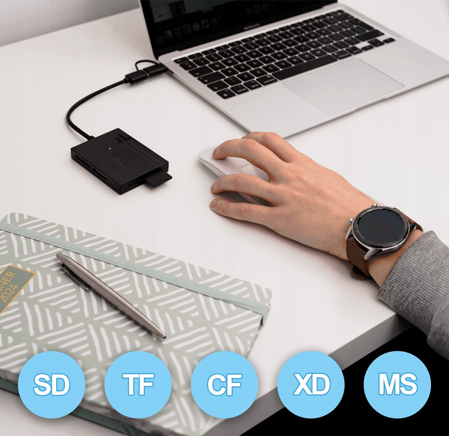 5in1 MEMORY SD CARD READER USB 3.2 TF SD MS CF XD MicroSD OTG Adapter C Packaging status original