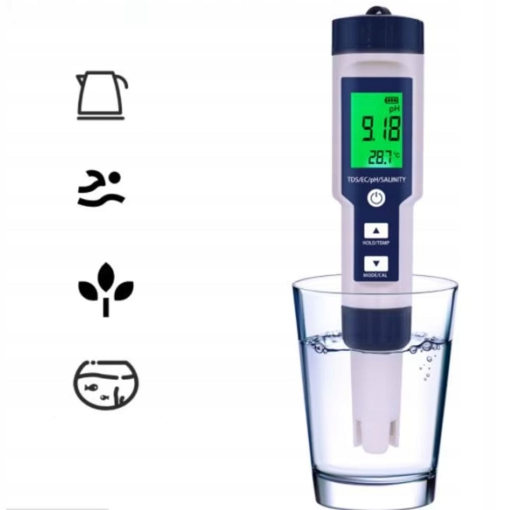 5in1 PH/EC/TDS water quality tester meter/salinity/thermometer Model cdgjcd346
