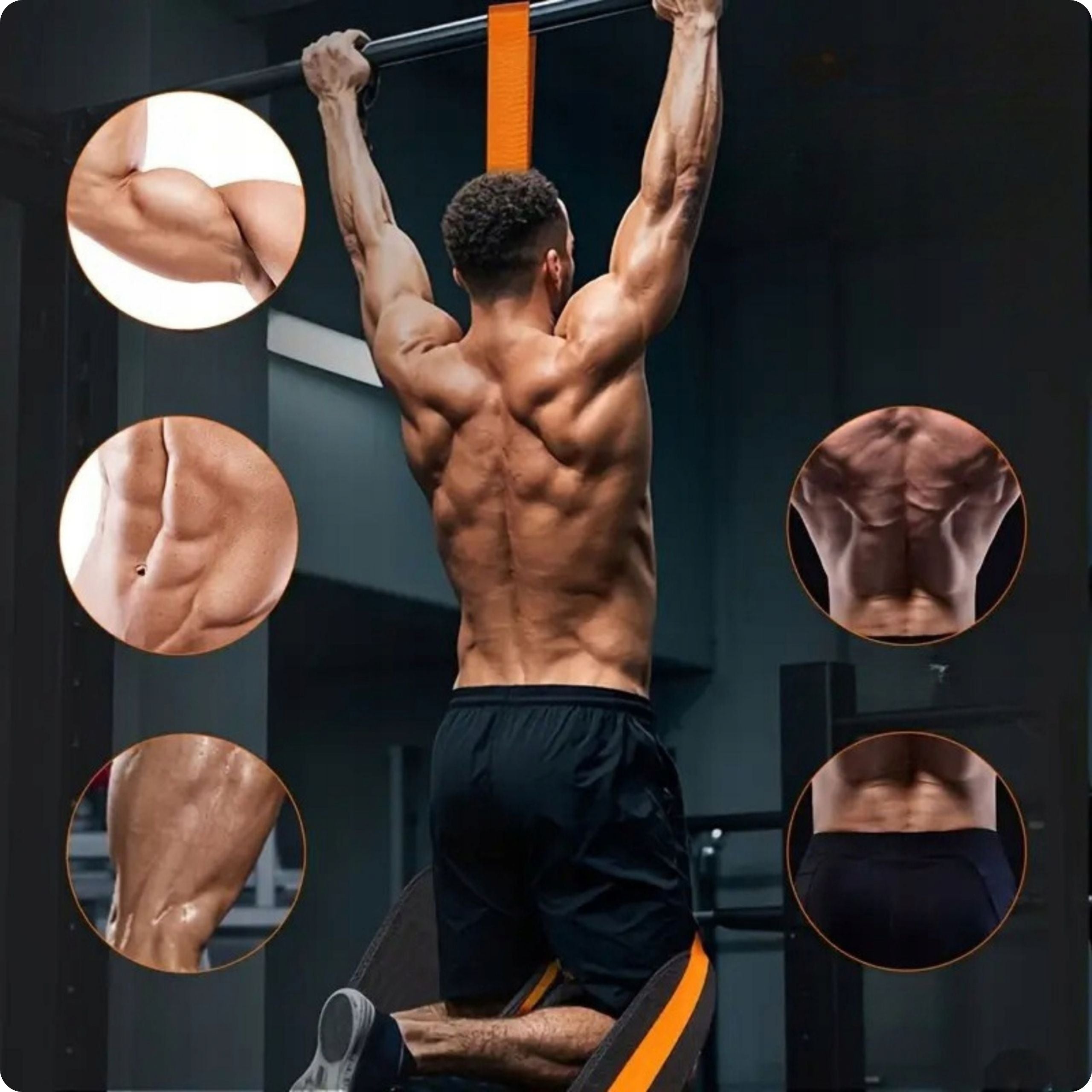 5in1 Resistance Bands Exercise Pull-Up Kit with Your Own Fitness Body Color orange
