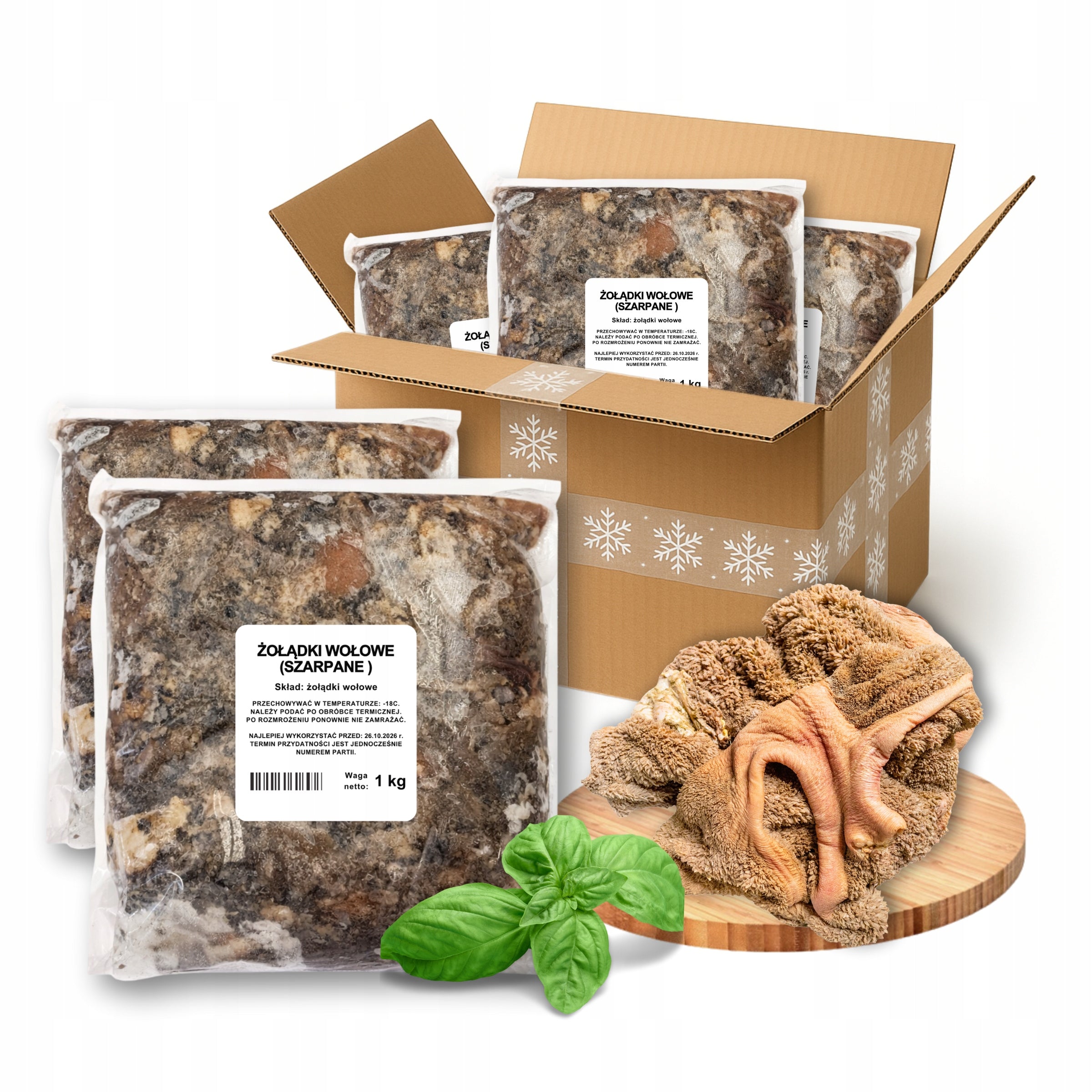 5kg BEEF STOMACHS jerky PROBIOTIC beef rumen frozen for dog Dyzio