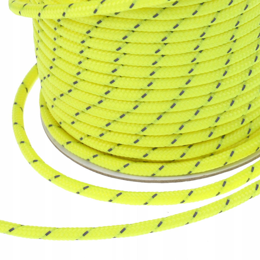 5mm 50m Reflective Guyline Camping Tent Rope Guy Line Cord Paracord Green Packaging status original