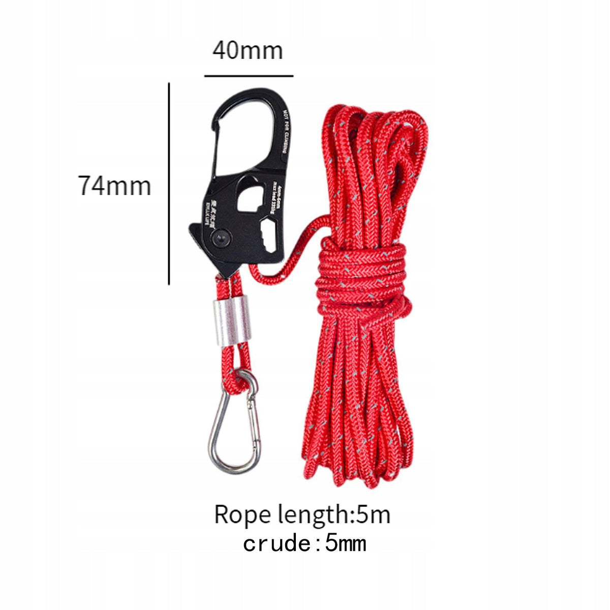 5mm Tent Guy Rope Multipurpose Fast Locking Aluminum Alloy Self Locking Red Manufacturer code 03166057205