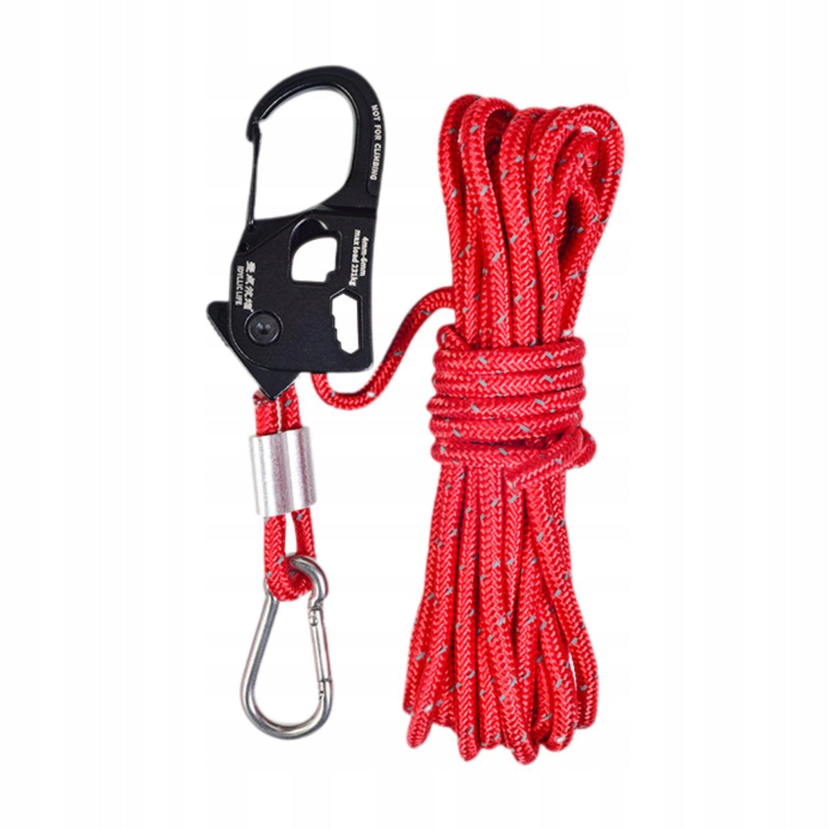 5mm Tent Guy Rope Sturdy Multipurpose Guide Rope Aluminum Alloy Self Red Packaging status original