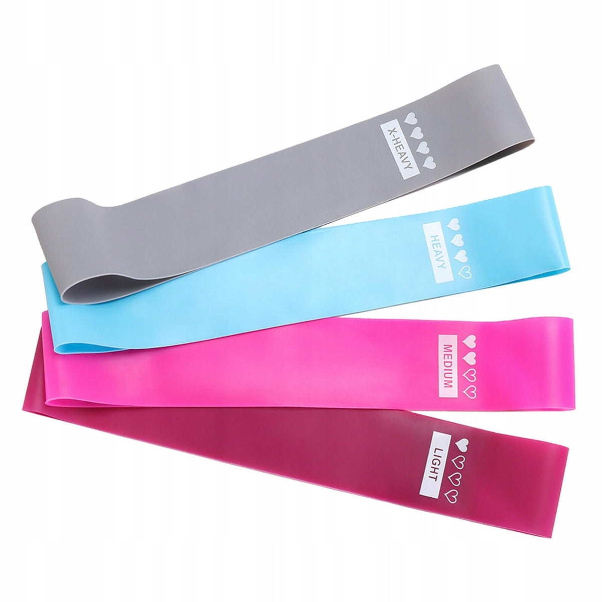 5pcs Latex Gym Resistance Bands Set for Upper & Lower 4pcs gray gradient