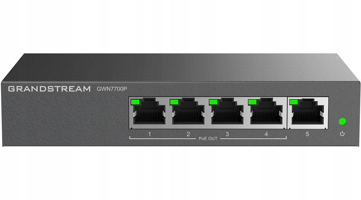 5portový PoE Switch (4xPoE) GWN7700P Grandstream