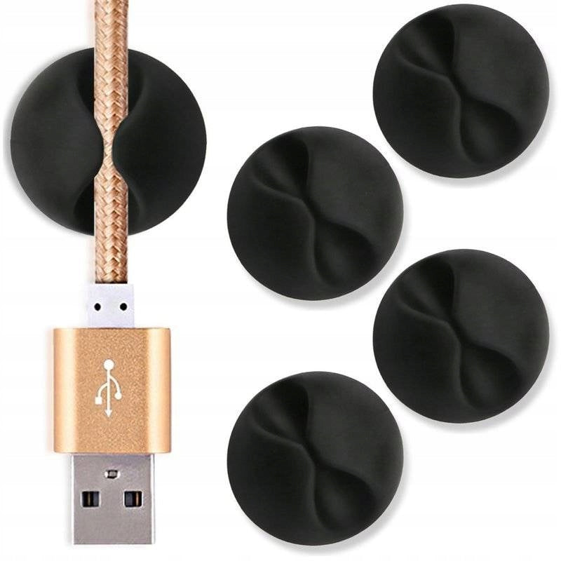 5x CABLE ORGANIZER HOOK CLIP TAPE