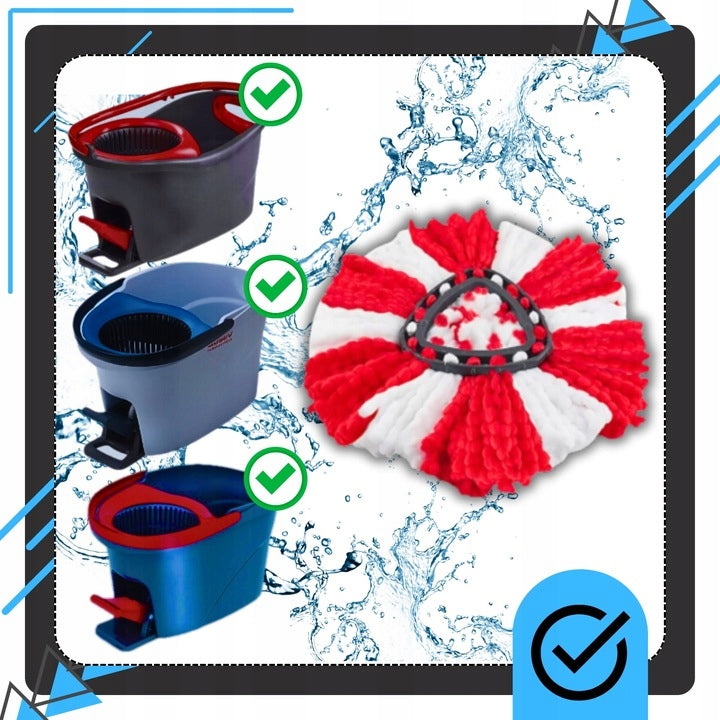 5x CARTRIDGE OVERLAY FOR ROTARY MOP VILEDA TURBO NEW MODEL MOPPING 3IN1 Manufacturer code 5x WKŁAD NAKŁADKA DO MOPA OBROTOWEGO
