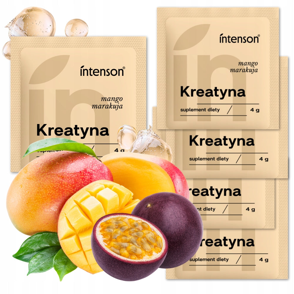 5x CREATINE powder MONOHYDRATE Intenson 4g MANGO-PASSION FRUIT without sugar