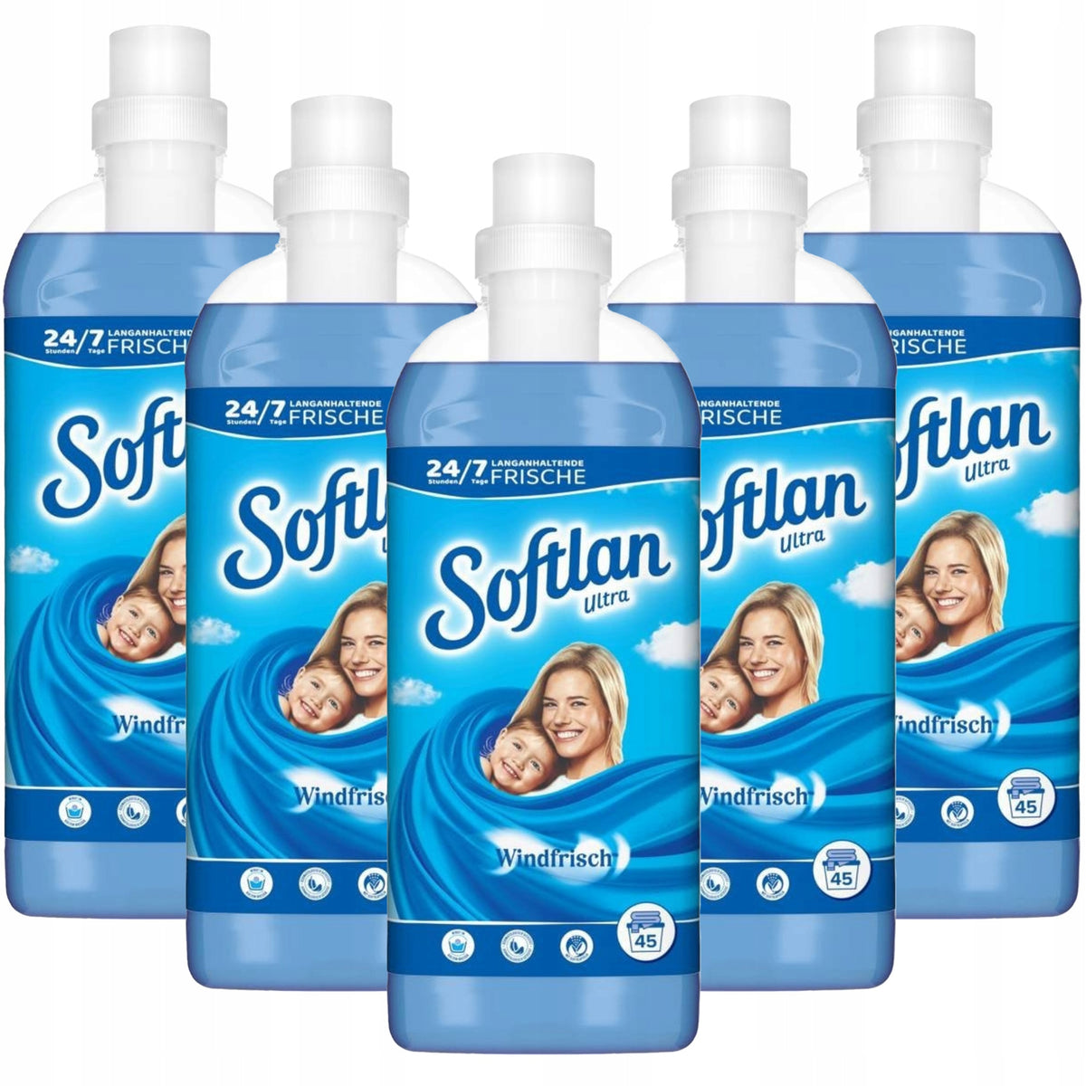 5x Clothes Softener Softlan Ultra Blue Windfrisch Summer Wind 1L