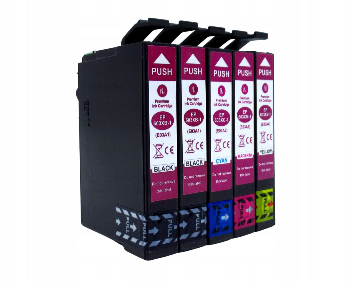 5x Ink Cartridges for EPSON 603XL T603 Expression WorkForce Manufacturer code 603 CMYK XL / C13T03A64010 / XP 212 4105