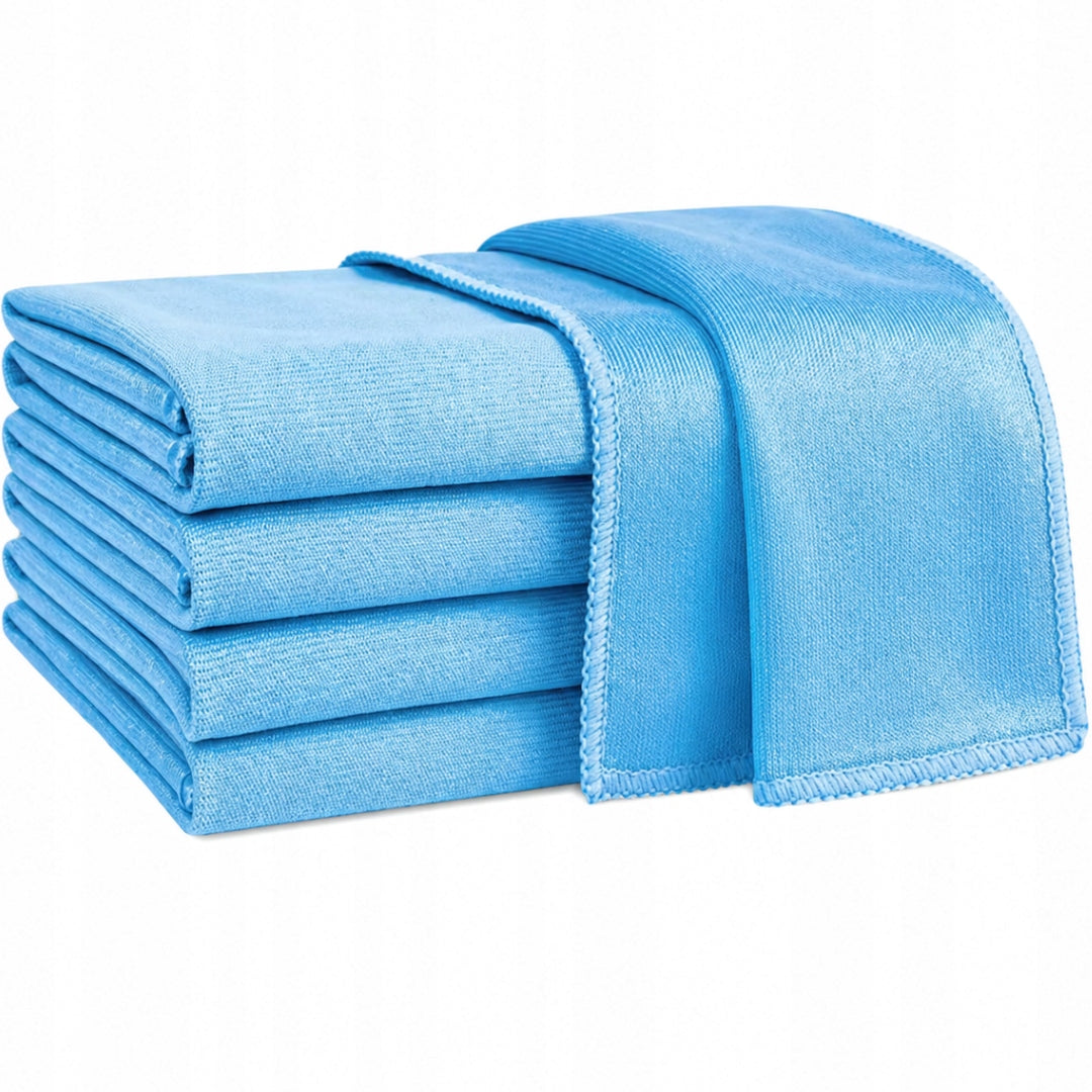 5x MICROFIBER FOR CLEANING WINDOWS GLASS FLAT 40x40CM CLOTH WITHOUT STREAKS
