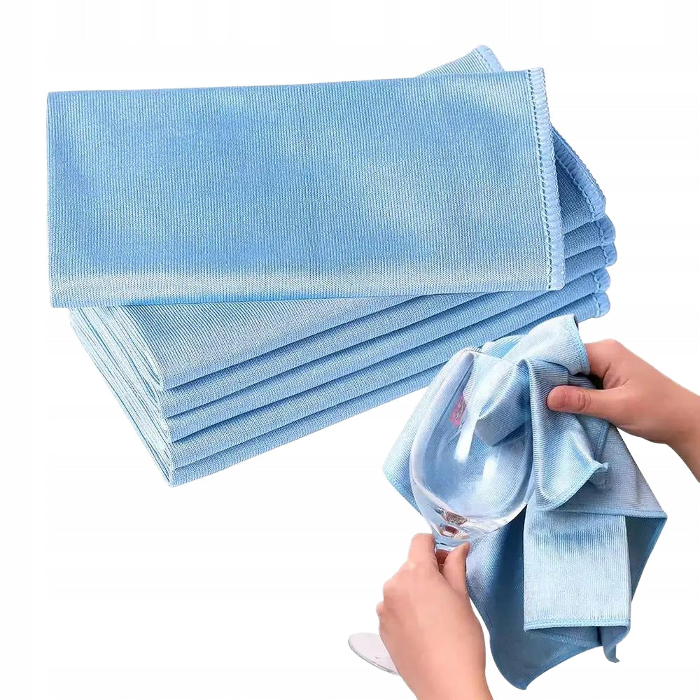 5x MICROFIBER WINDOW CLEANING GLASS FLAT 40x40 CLOTH WITHOUT STREAKS