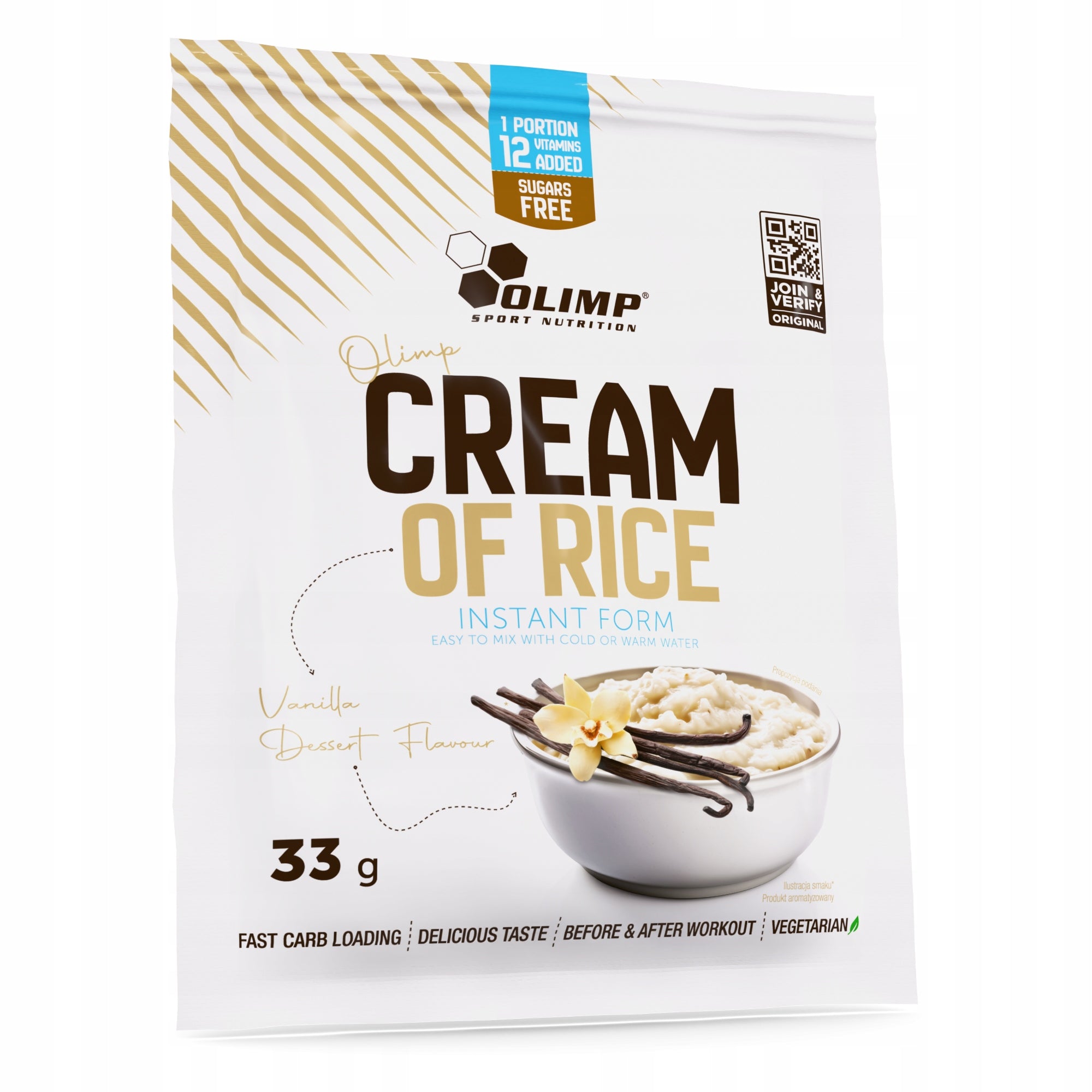 5x OLIMP Cream Of Rice 33g RICE GRUEL Ready Meal 27g VANILLA carbo Expiration date at least 3 months from the date of purchase