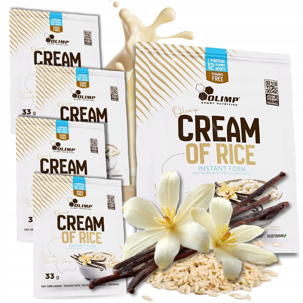 5x OLIMP Cream Of Rice 33g RICE GRUEL Ready Meal 27g VANILLA carbo